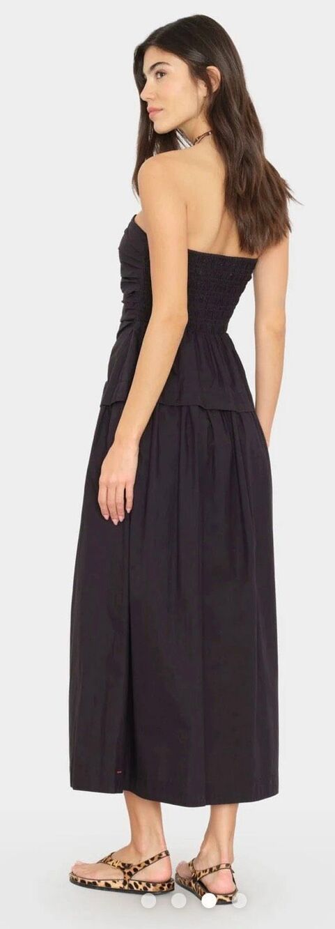 Xirena Ciara Cotton Midi Dress in Black NWT Size Large - Picture 2 of 7